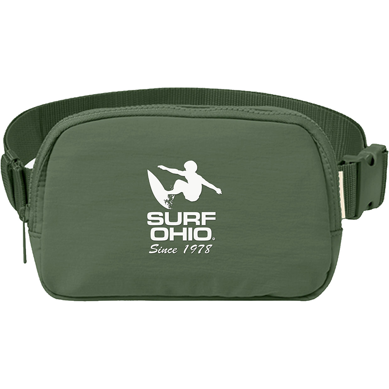 Moss Surf Ohio Explorer sling bag, raised PVC logo on front panel