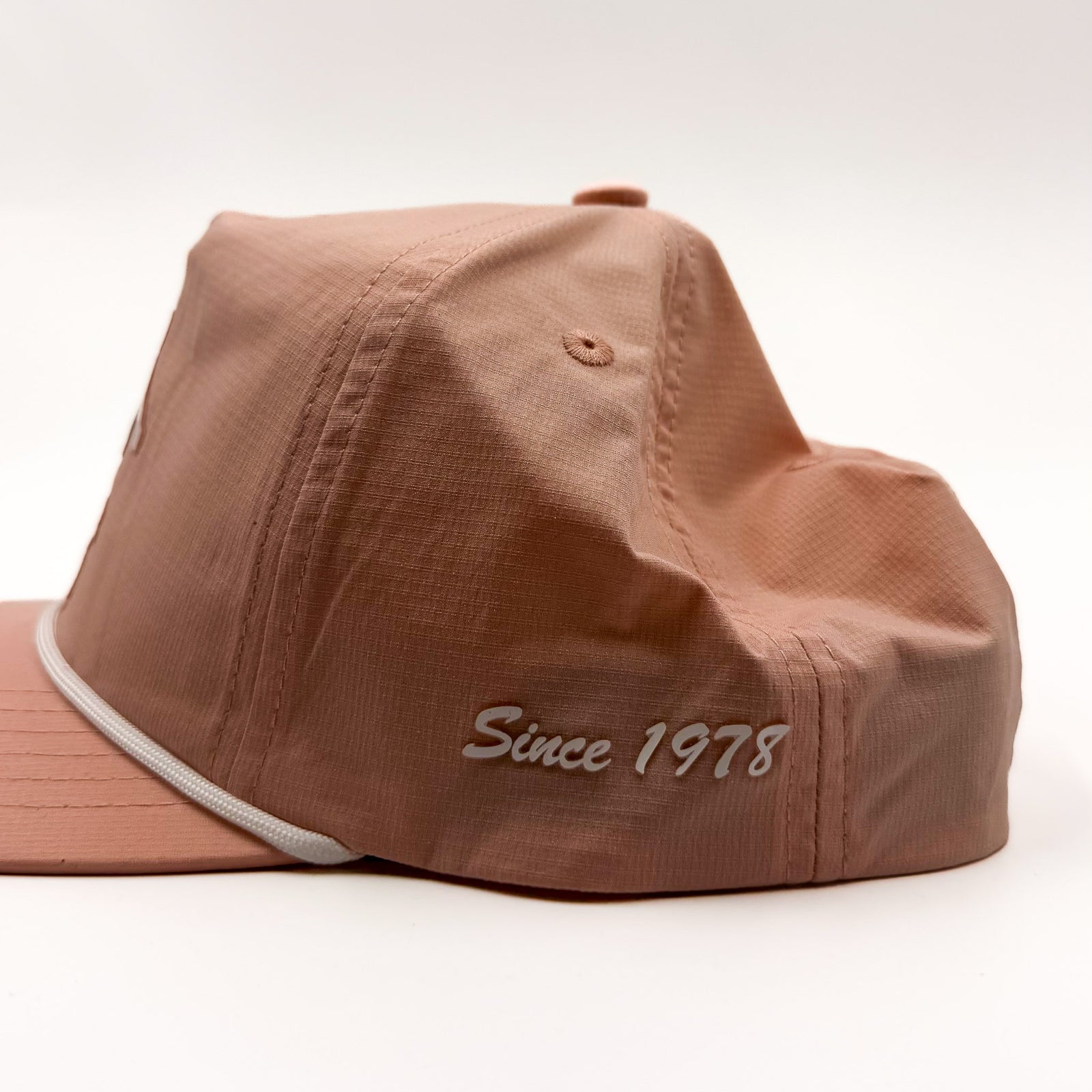 Peach Surf Ohio rope hat, Since 1978 on left side