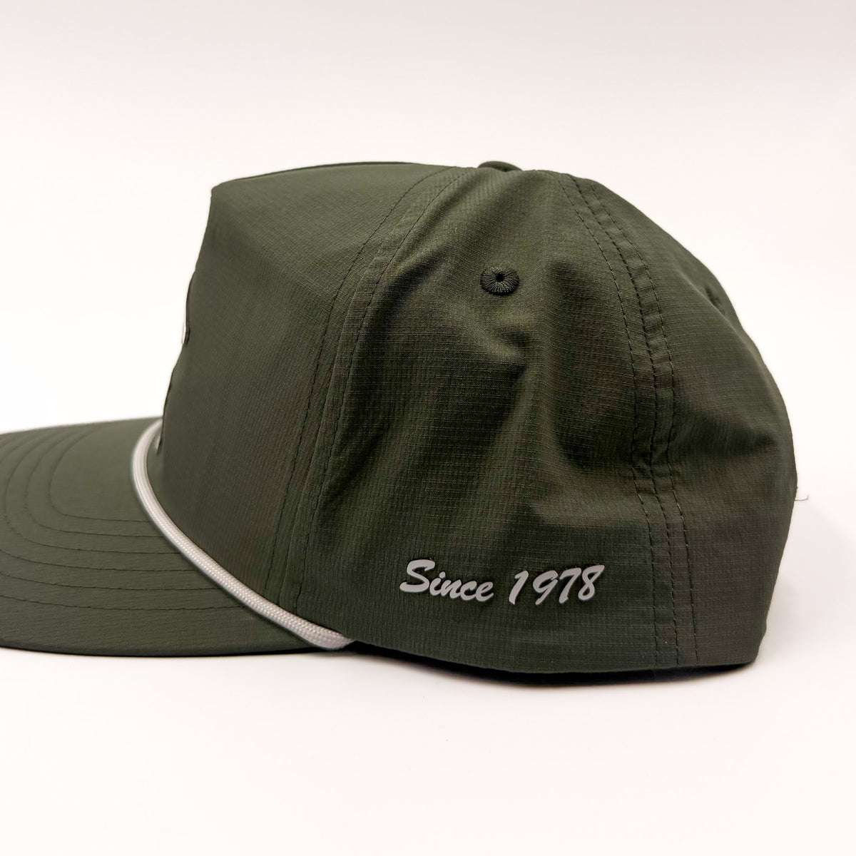Olive Surf Ohio rope hat, Since 1978 on left side