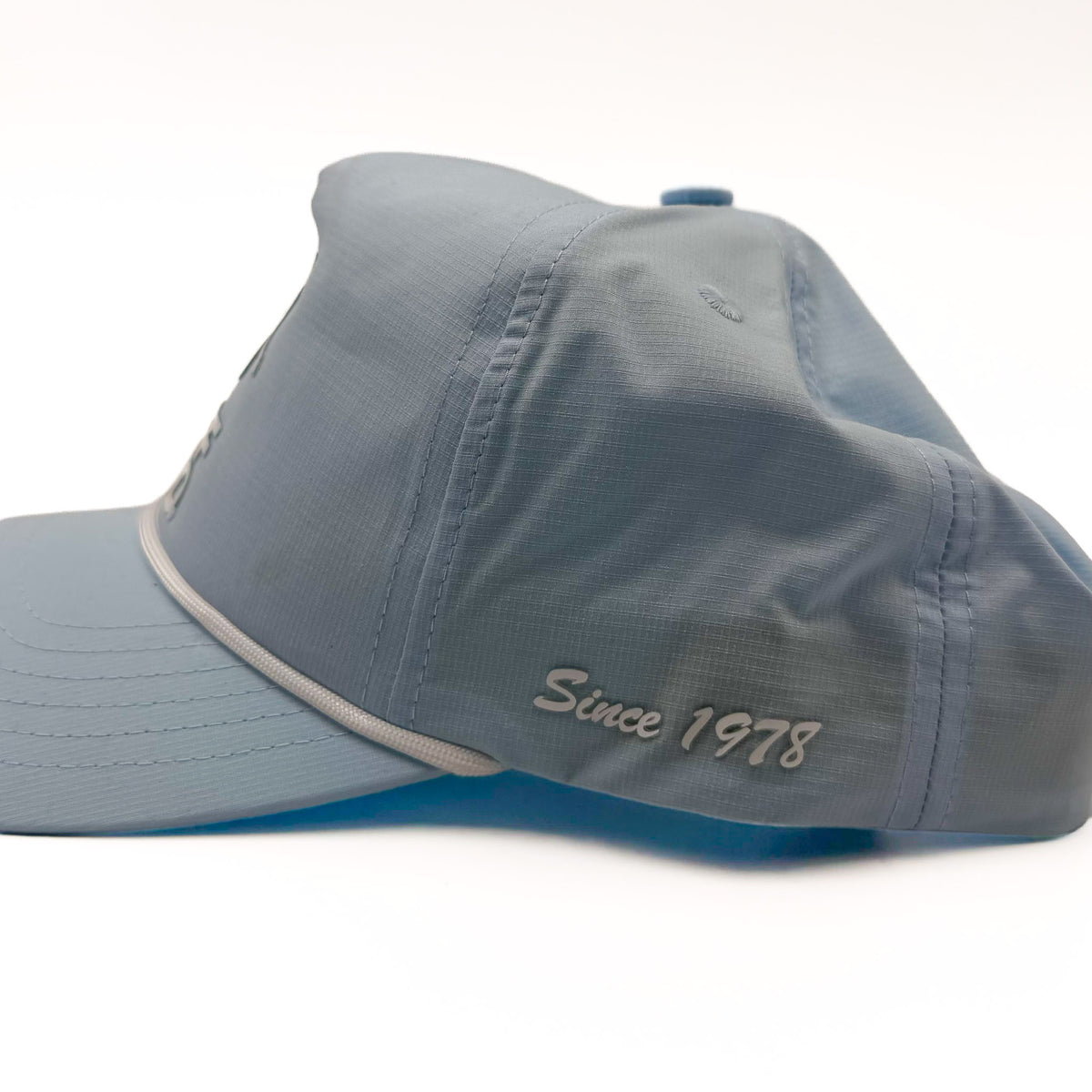 Chambray Surf Ohio rope hat, Since 1978 on left side