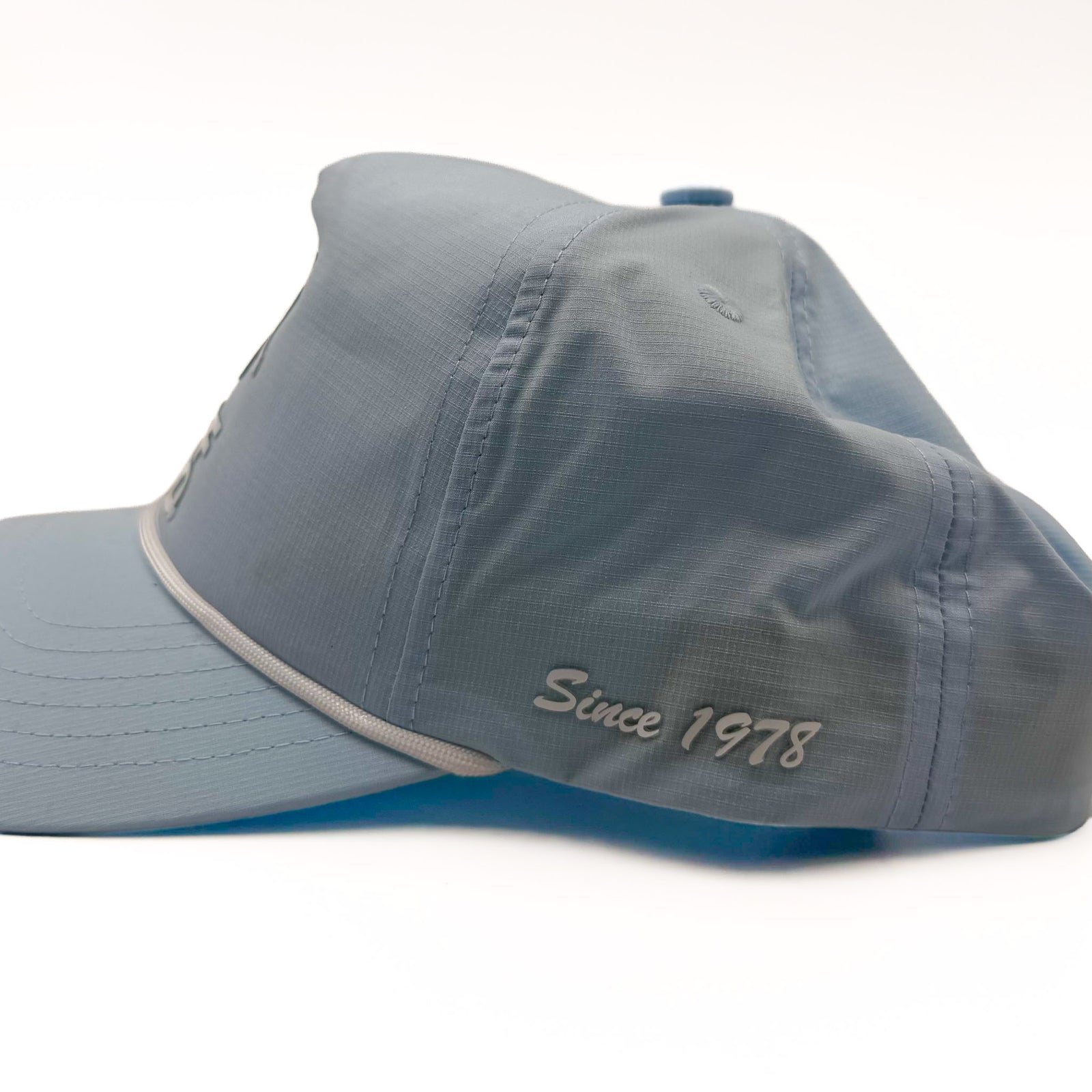 Chambray Surf Ohio rope hat, Since 1978 on left side